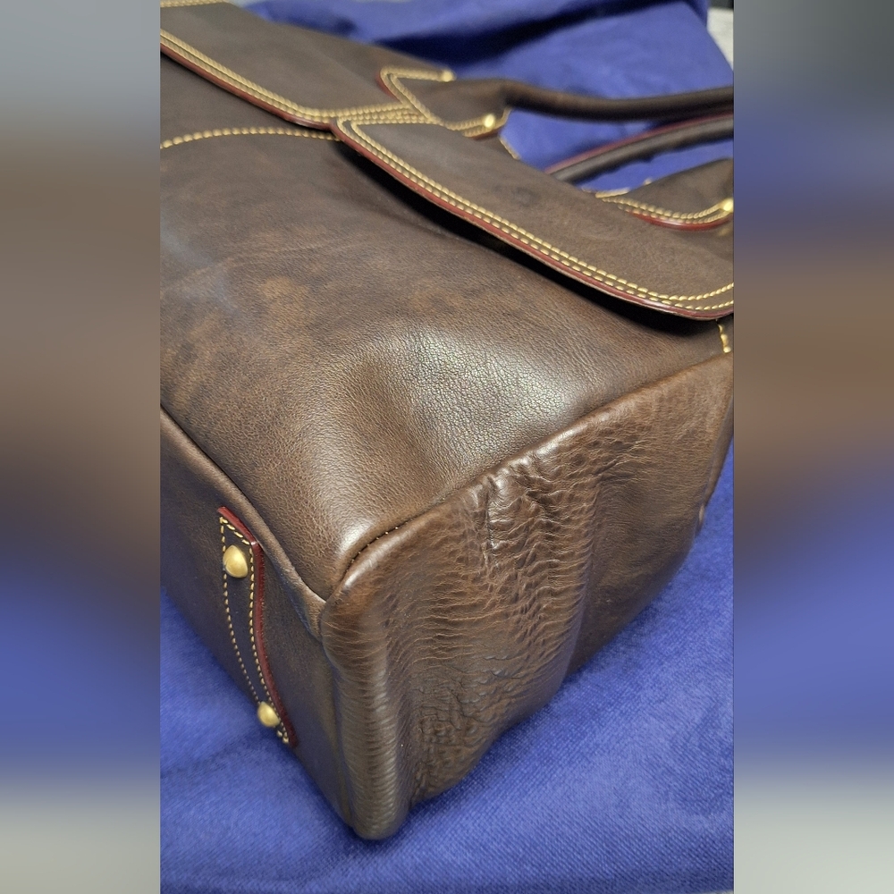 Dooney & Bourke Flprentine Pocket Shopper, EUC, Brown Tmoro - Picture 6 of 13